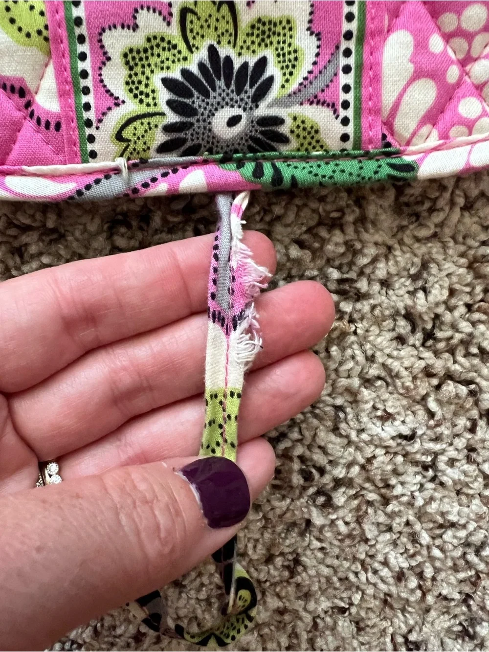 Vera Bradley Pink Quilted Floral travel beauty Bag